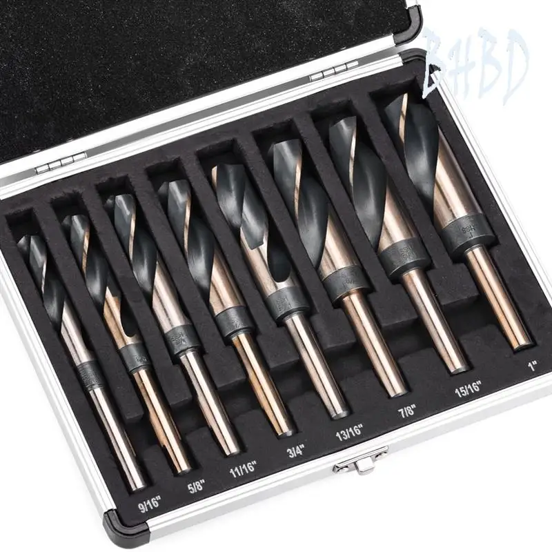 

BHBD-8 Piece Silver And Deming Drill-Bit Set Reduced Shank Drill Bit Set 1/2-Inch-Diameter Shank, 9/16-Inch To 1-Inch Sizes