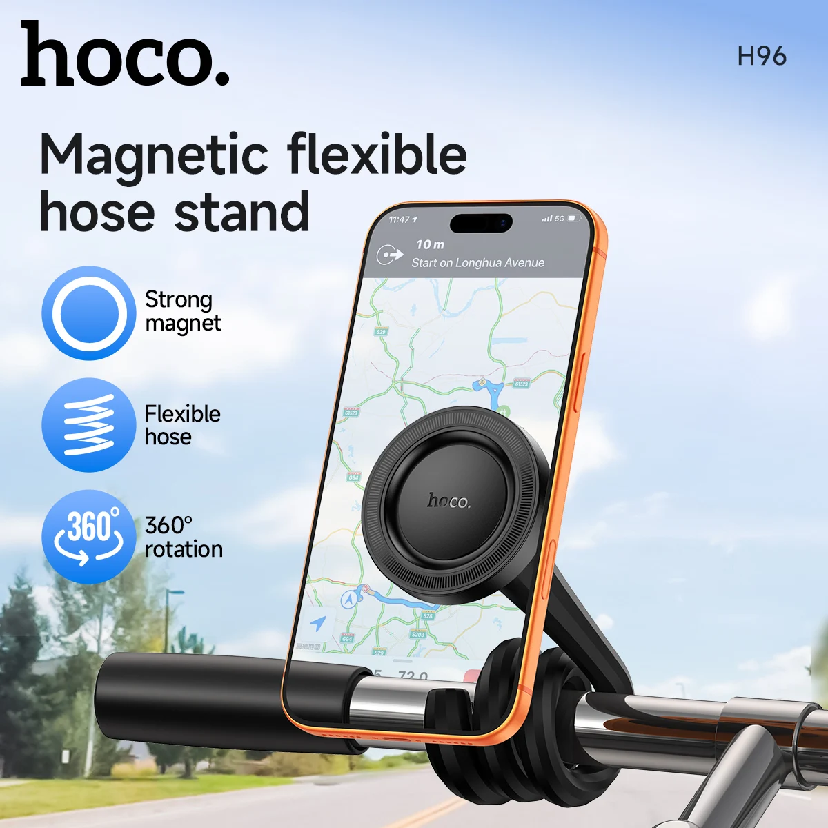 

HOCO H96 Ring Magnetic Silicone Hose Holder Strong Magnets Rotatable Suitable for Desktop Baby Stroller Treadmill Bicycle Car