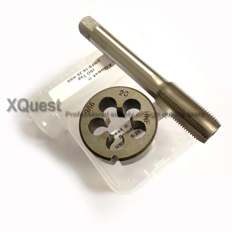 2pcs Unified thread tap and die set UNC 9/16 9/16-12 dies Plug taps UNF 9/16-14 9/16-16 9/16-18 9/16-20 9/16-24 -28 -32 -36 -40