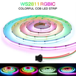 12V SPI Dream Color WS2811 COB RGBIC LED Light Strip Adresowalna 576LEDs Kolorowa wstążka FOB do sypialni Gaming Room Wall Decor