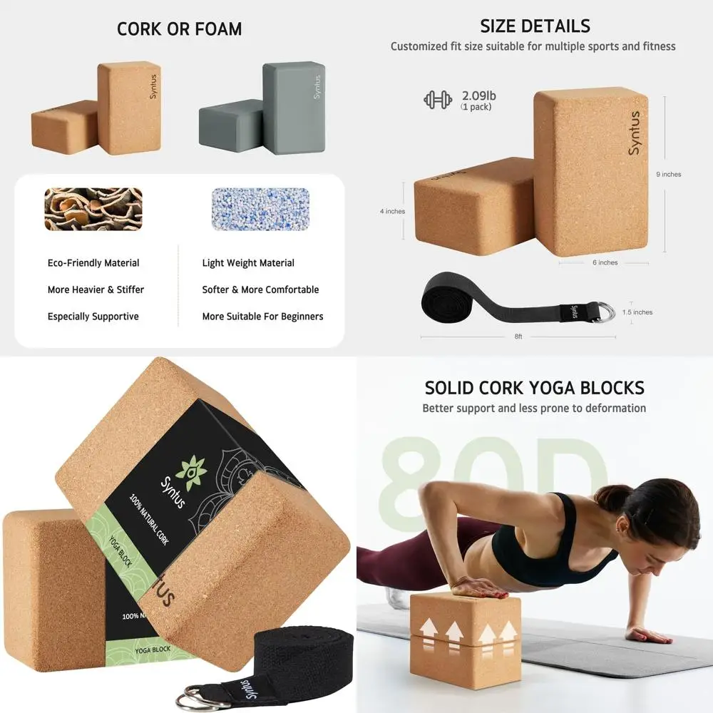 

Набор: двойные амортизирующие блоки для йоги и ремень с D-образными кольцами длиной 8 футов — идеально подходит для йоги, фитнеса, пилатеса, растяжки и тонизирования.