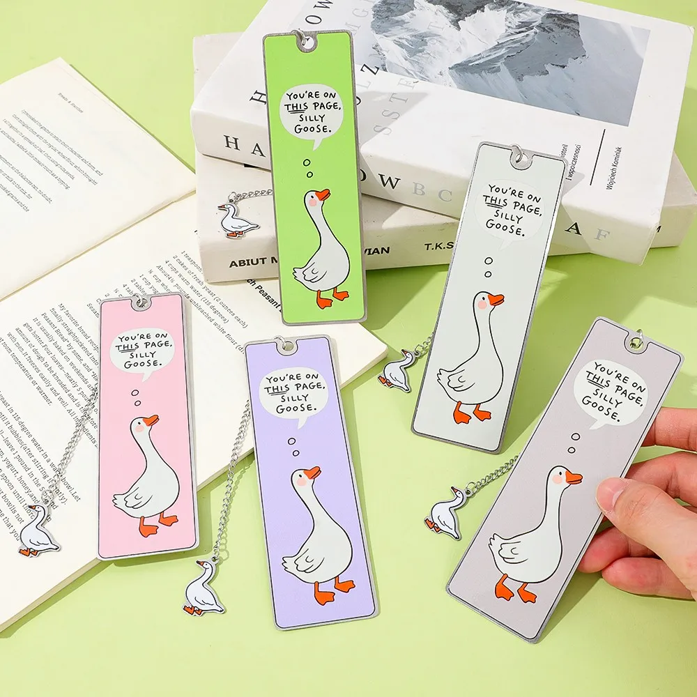 علامة مرجعية لطيفة على شكل أوزة مع قلادة سلسلة، علامة كتاب مضحكة "أنت على هذه الصفحة، هدية إكسسوار للقراءة لمحبي الكتب #2