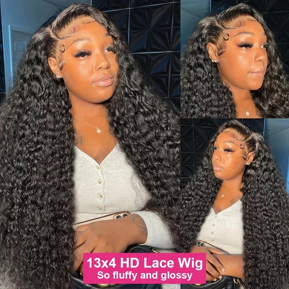 Brazilian Deep Wave Curly Wig, Lace Frontal Wig, Glueless Encerramento Perucas, Cabelo Humano, 13x6, 13x4, 13x4, 5x5, HD Lace, 30\