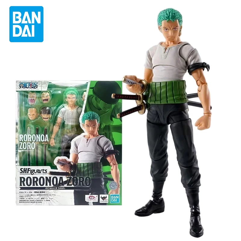 

Bandai SHFiguarts Original One Piece Roronoa Zoro Romance Dawn Articulated Action Figure Collectible Gift with Original Box