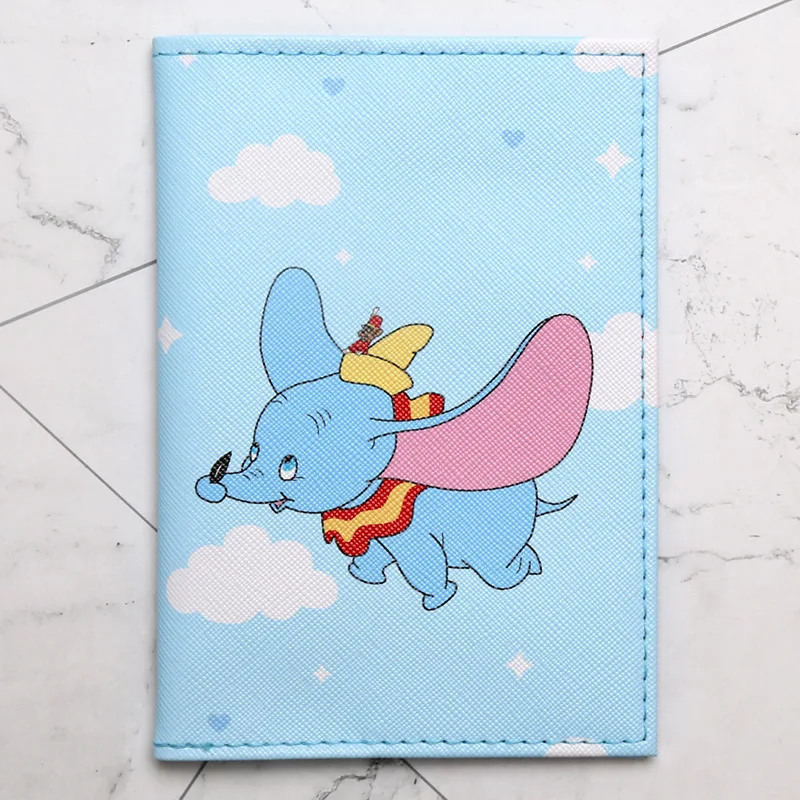 Disney Marrie PU Printed Passport Holder ID Card Cover Action Figure Toys Dumbo Cute Cards Storage Bag Girls Kids Birthday Gifts