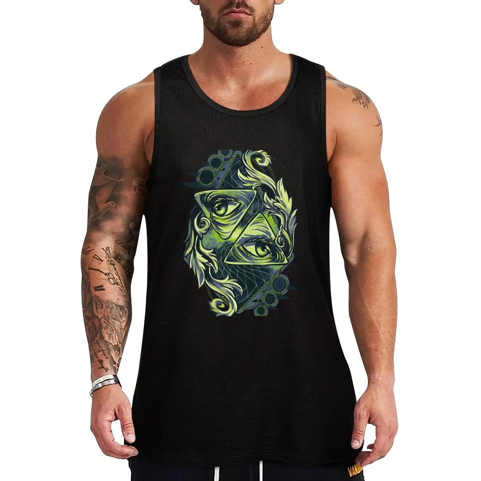

Two Eyes Tank Top gym shirt man summer Men's tops Men's summer vest