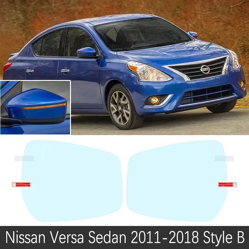 Full Cover Anti Fog Film For Nissan Versa Sedan 2011-2018 N17 Rearview Mirror Rainproof Anti-Fog Clear Films Sticker Accessories