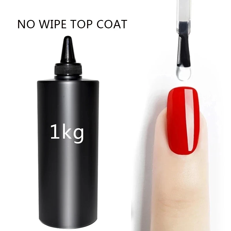 Mshare 500G/1Kg Niet-Veeg Top Coat Gel Polish Withouy Plakkerige Laag Shinning Inweken Nagellak Geen Reiniging Zonder Kleverige Laag