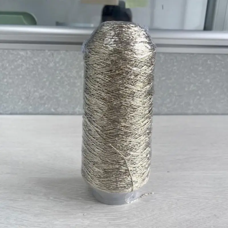 

97BA 200g/Roll Metallic Crochet Thread for Making Handbag, Purse, Clothing Embellishments, Knitting Thread Yarn