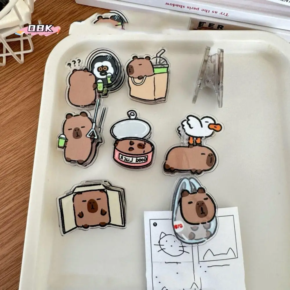 

Lovely PP Cartoon Capybara Clip Acrylic Stationery Capybara Paper Clip Creative Animal Style Cute Capybara Photo Clip Scrapbook