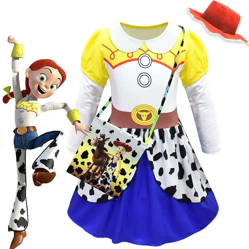 

Girls Dresses Cartoon Toy And Beyond Jessie Halloween Costumes Toddler Party Birthday Wedding Vestidos Cosplay Kids Cow dress