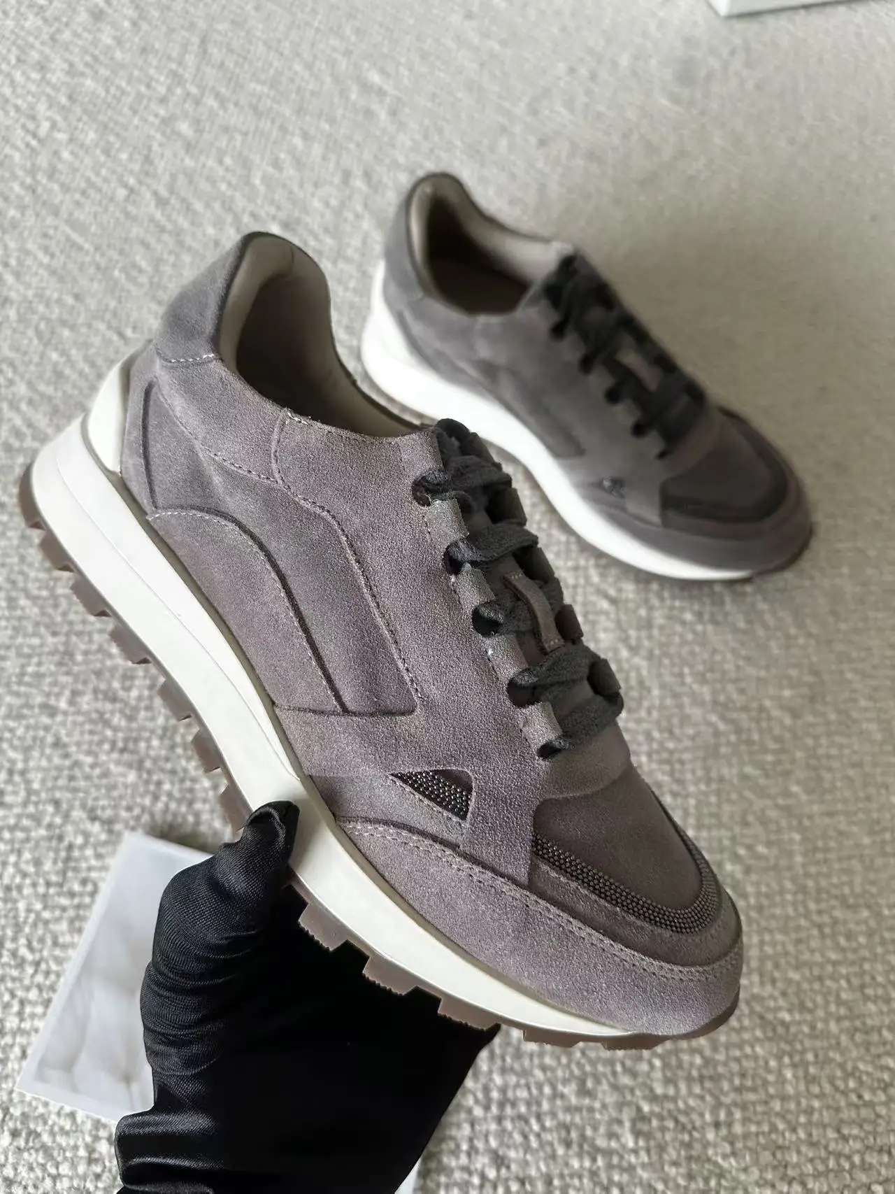 

Genuine leather suede casual sporty casual sneakers