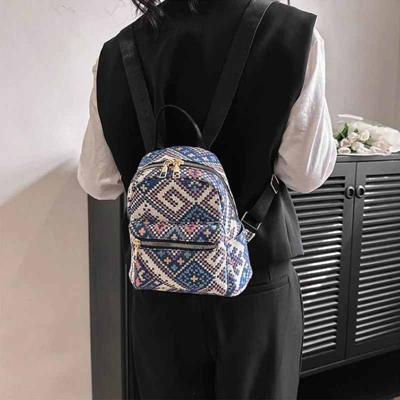 Retro Women Small Backpack Fashion School Bags Female Causal Children Travel Shopping Girl Backpacks Schoolbags Feminina Bag