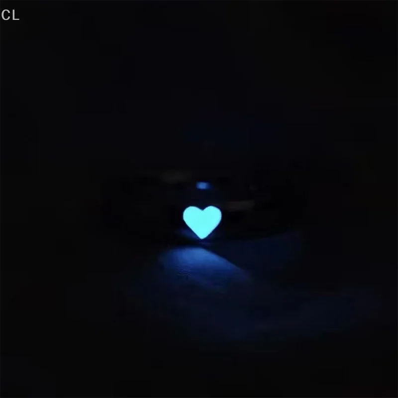 خاتم قلب مضيء مبتكر، قابل للتعديل مريح، هدية مثالية لعيد الحب له ولها