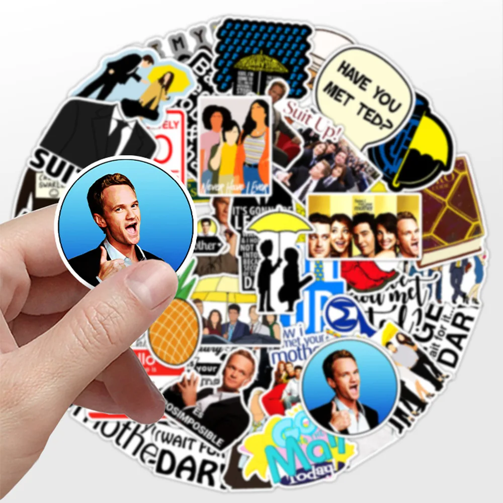 10/30/50pcs TV Show How I Met Your Mother Stickers DIY Scrapbooking Phone Stationery Waterproof Cute Cartoon Decals Toys