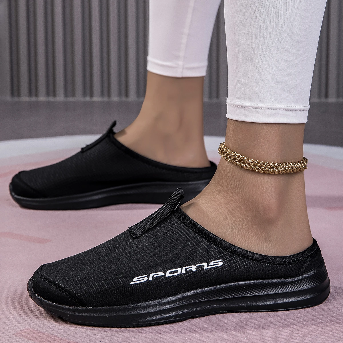 

New men's and women's half slippers, fashion casual shoes, home daily shoes, walking shoes, flat shoes, lovers shoes