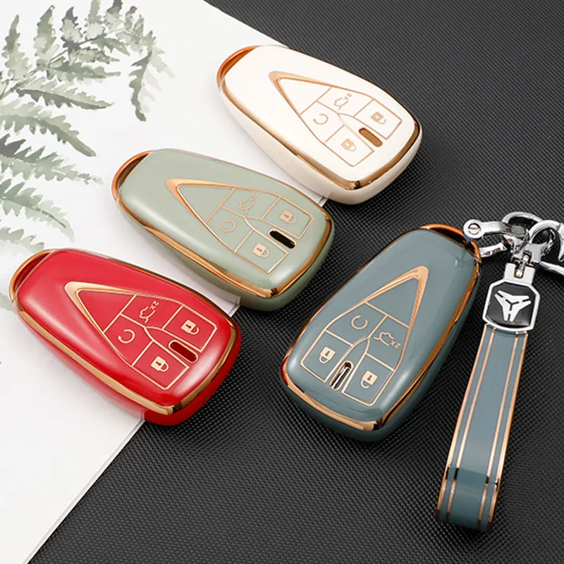 TPU Car Smart Key Cover Case Bag Holder Keychain for Changan CS35 Plus CS55 Plus CS75 Plus 2019 2020 2021 2022 Protector