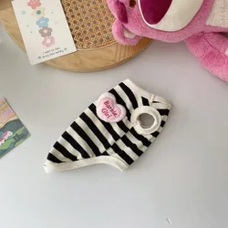 Summer Cotton waffle Pet Dog Clothes Black and White Striped Bottoming Shirt Pet Cat Puppy Vest  Puppy Clothing Dog Costume