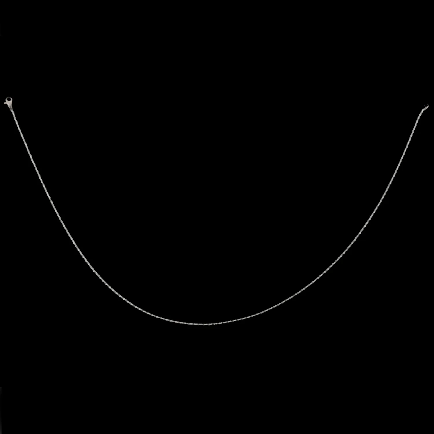 Rantai Wanita Perhiasan FZFZ, kalung "O" baja tahan karat, Perak – lebar 2 mm – panjang 50 cm