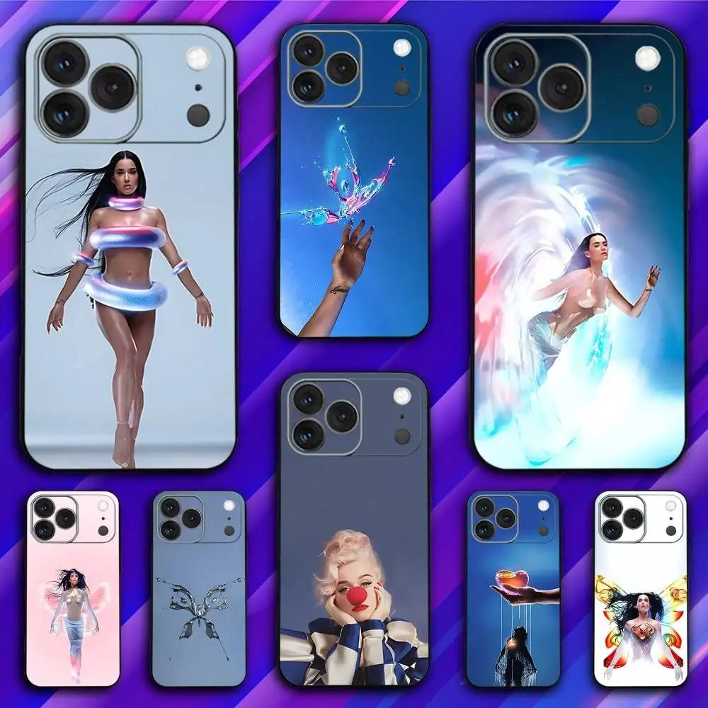 

K-Katy Singer P-Perry Phone Case For iPhone 17,16,15,14,13,12,11,Pro,Max,Plus,X,XS,SE4,E,Mini,Soft Black Case