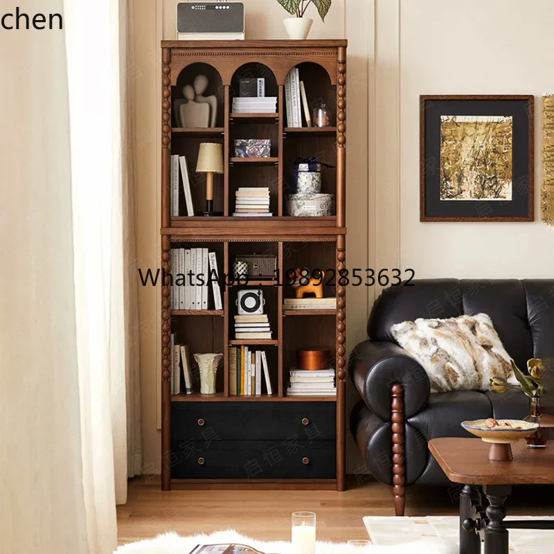 

Solid Wood Bookcase Half-Wall Bookshelf Living Room Floor Cabinet Free Combination Side Cabinet