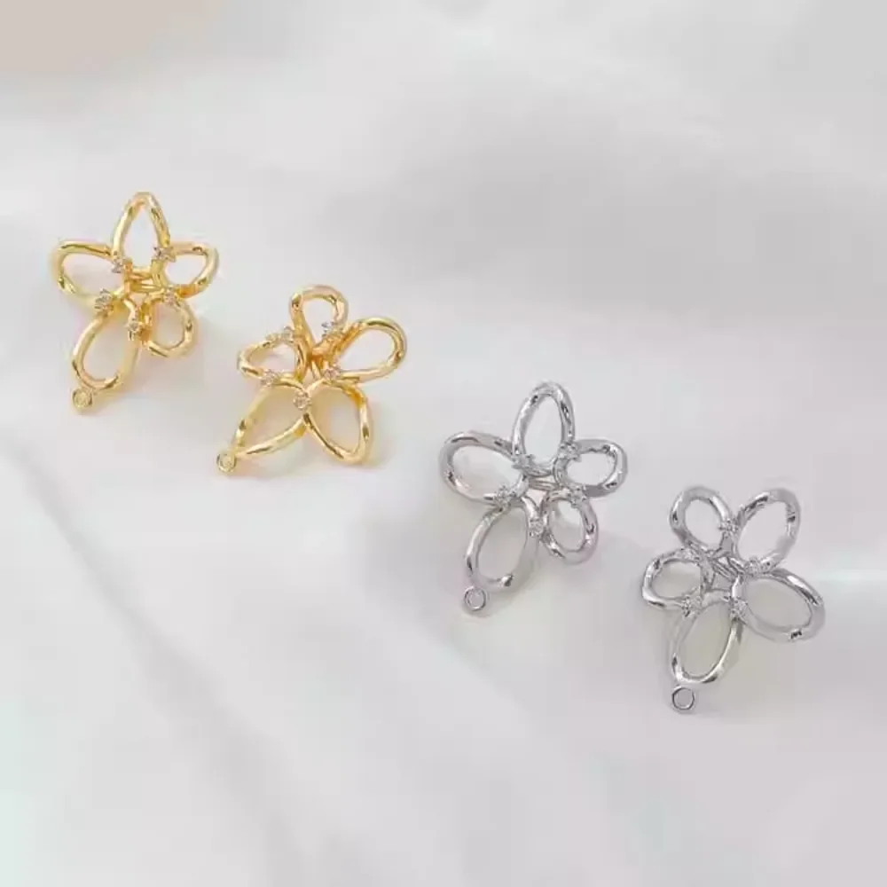 

14K Gold-encrusted Sweet Flower S925 Silver Needle Unique Camellia Earrings Exude A Niche, High-end and Light Luxury Charm