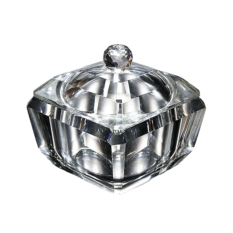 

Creative ashtray with lid, gray crystal glass, covered anti-fly ashtray, personalized trend household living room