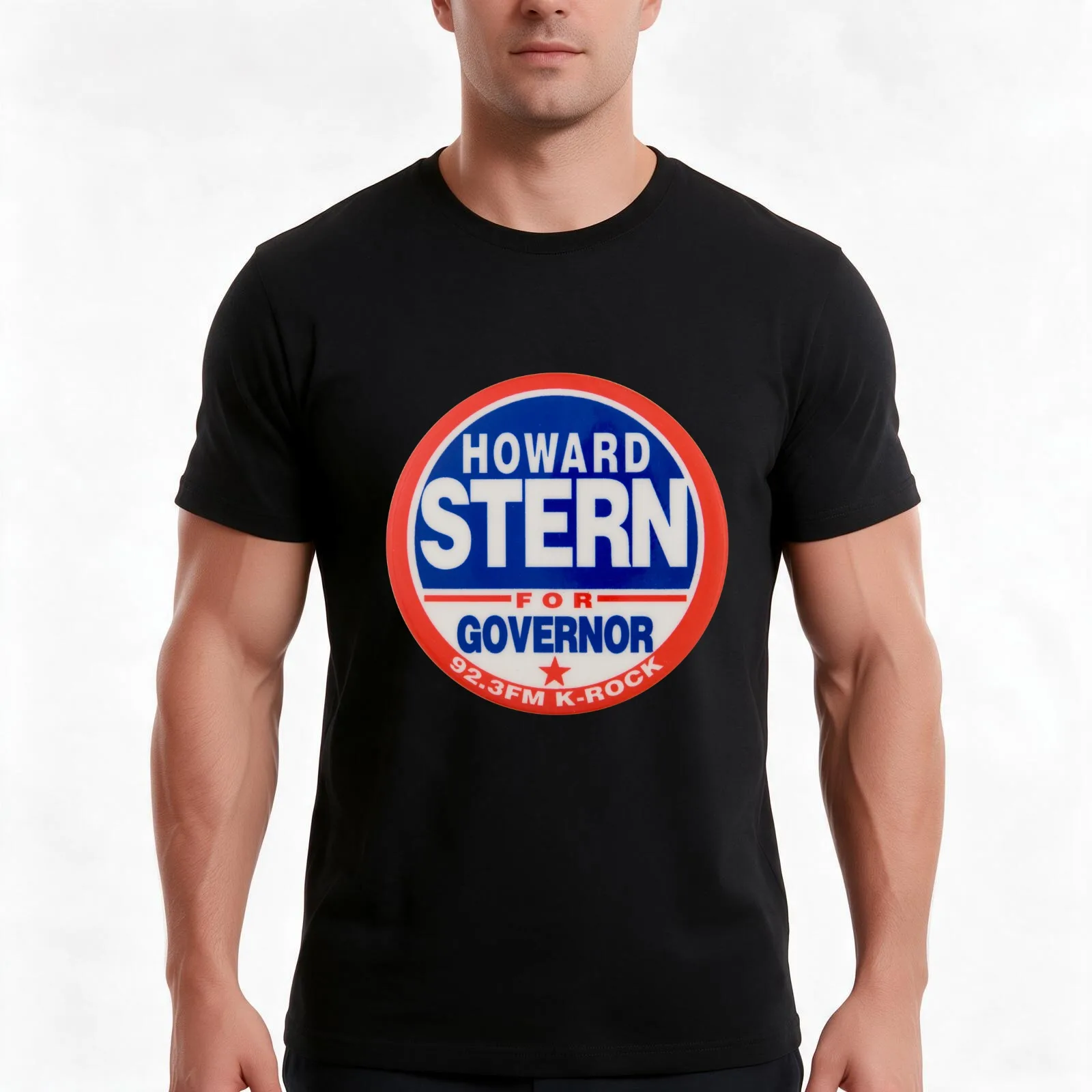 Howard Stern For Governor T-Shirt, Summer Casual Cotton Tee, Oversized Streetwear Tops, Vintage Graphic Print, Unisex Men Women