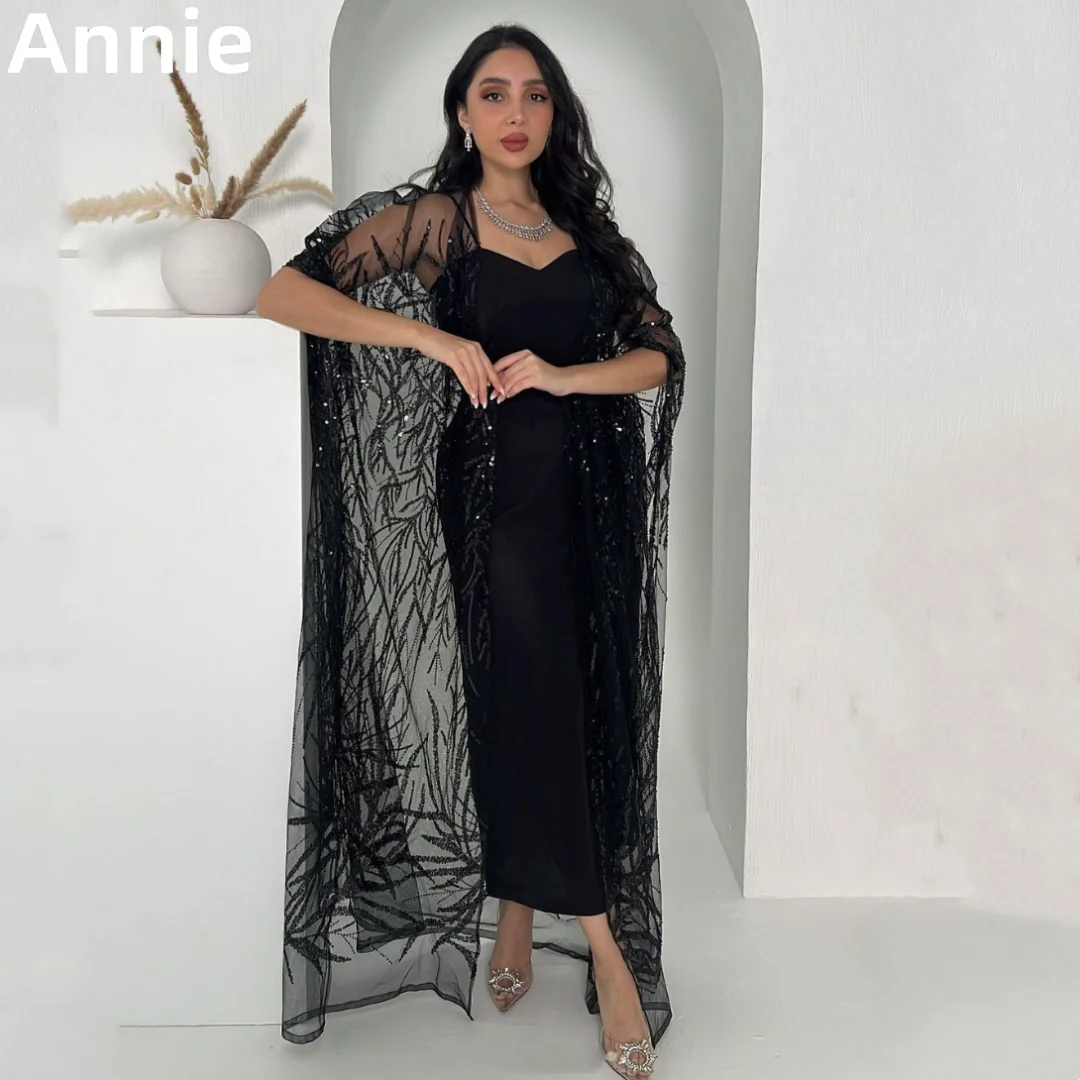 

Annie Black Prom Dresses Luxury Evening Dress Glitter Sequin Two-piece Set Elegant Lady Party Dresses 2024فساتين السهرة