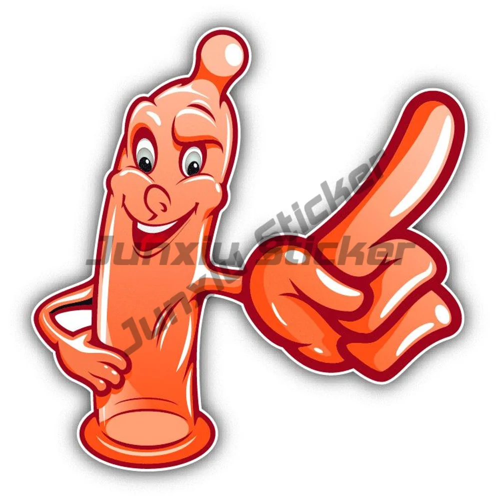 

Funny Latex Condom Cartoon Sticker Car Laptop Trolley Case Motorcycle Helmet Wall Bumper Decal Decoration 2025 Decals Front Bump