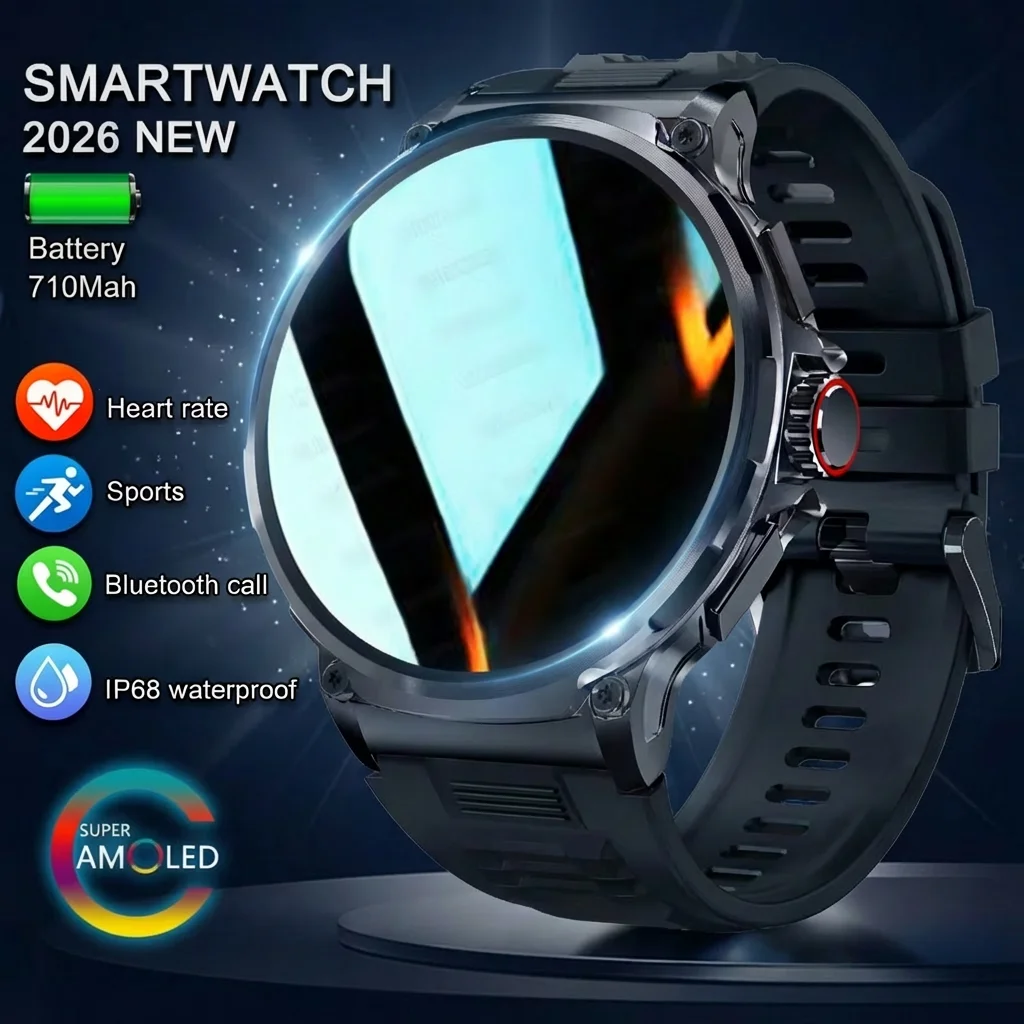 

НОВЫЕ умные часы с HD-экраном 1,85 дюйма, Bluetooth, функцией звонков, для мужчин, спортивный фитнес-трекер, монитор сердечного ритма, 710 мАч, для Android и IOS