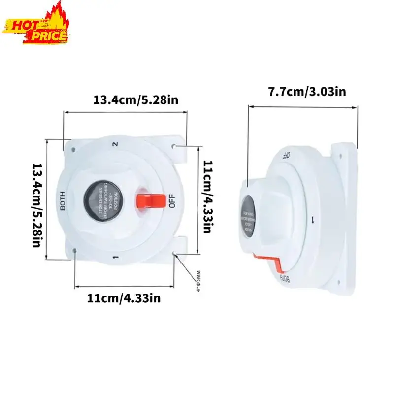 3 Position Marine Battery Switches 300A Current Plastic Housing Brass Terminals Corrosion Proof
