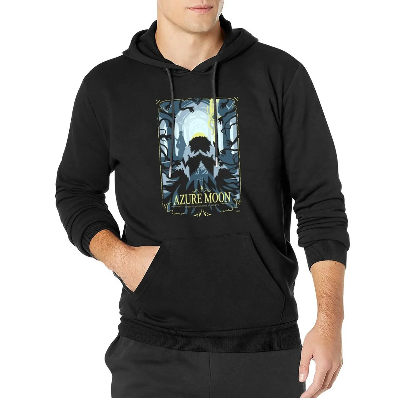 Azure Moon Pullover Hoodie mens clothes men's clothing oversized hoodie