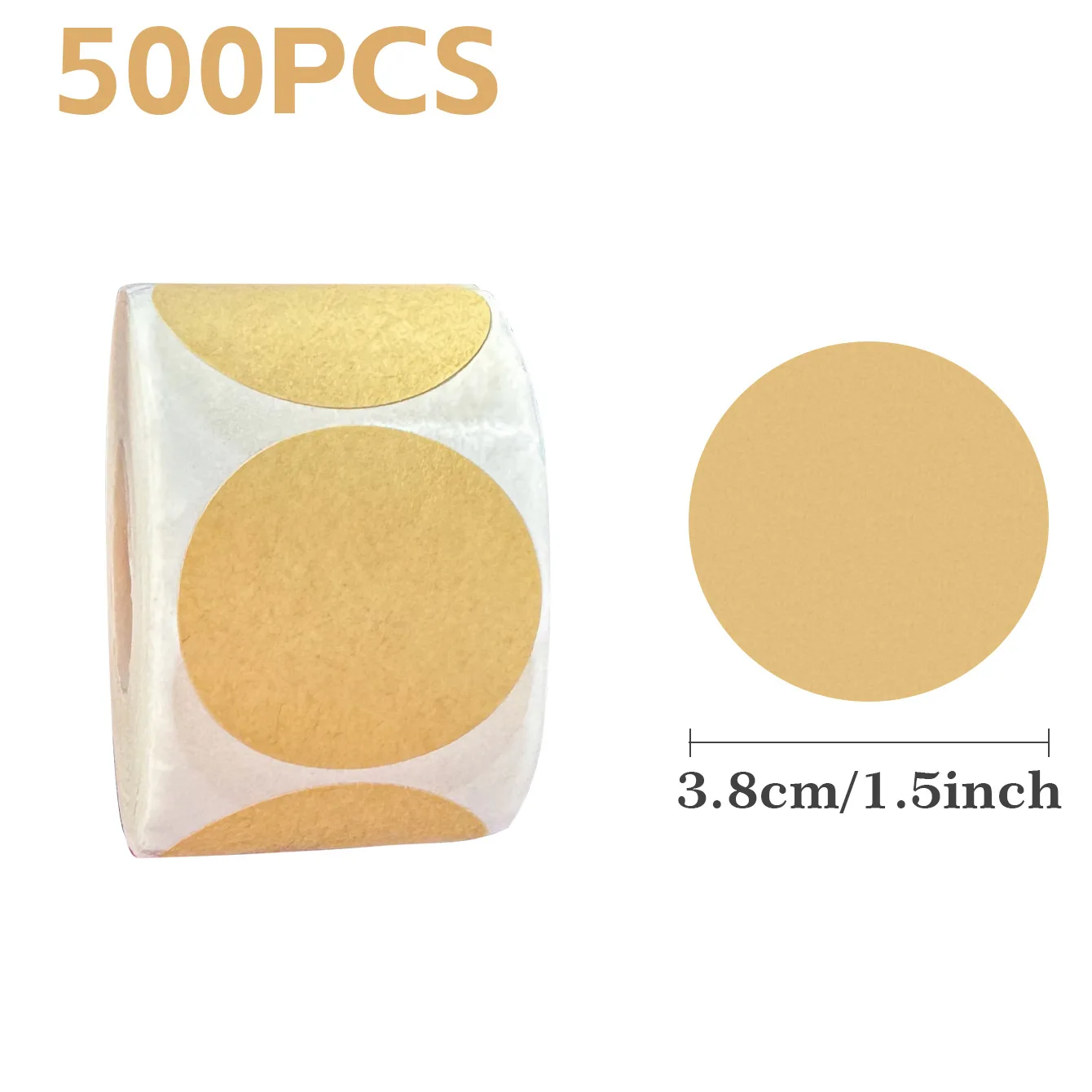 2.5/3.8/4.5/5 cm 500 stks/rol Kraft Ronde zelfklevende Label Papier Sticker Classificatie Naam Gepersonaliseerde Etiketten Stickers