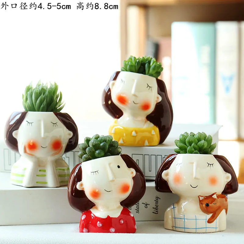 

Flower Planter Flowerpot Create Design Cartoon Bonsai Car Ornament Girl Dolls Resin Succulent Plants Pot Flowerpot New