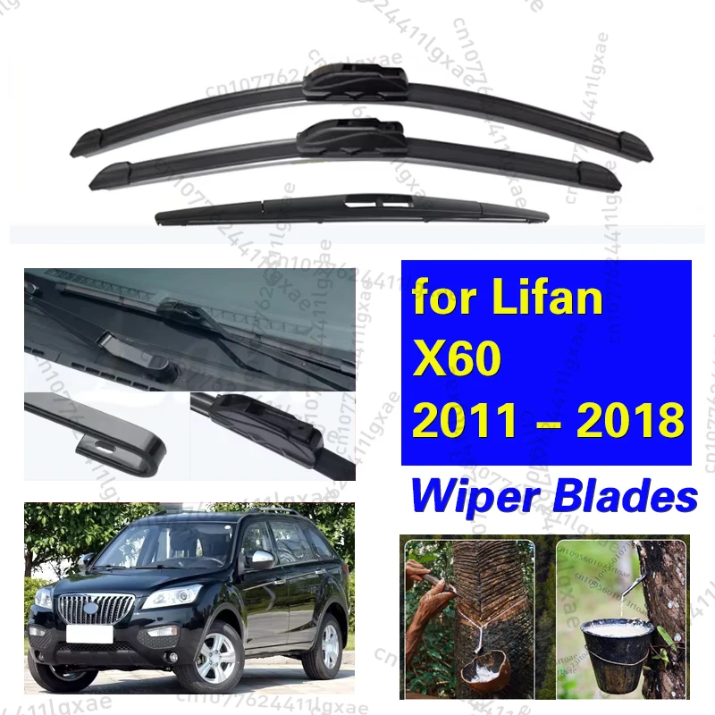 

Car Wiper for Lifan X60 2011 - 2018 Front Rear Windshield Windscreen Wiper Blade Rubber Accessories 2015 2016 2017 26"+18"+12"