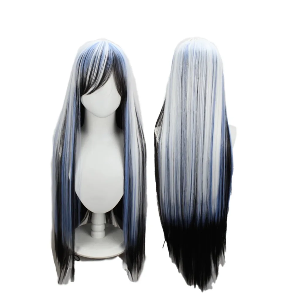 

Nura Rise of Yokai Clan Yukionna Icey Long Straight White Blue Black Gradient Cosplay Wig