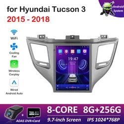 9.7 inch Andoroid Smart System Car Video for Hyundai Tucson 3 2015 2016 2017 2018 Radio Player Bluetooth DSP Stereo Head Unit 4G