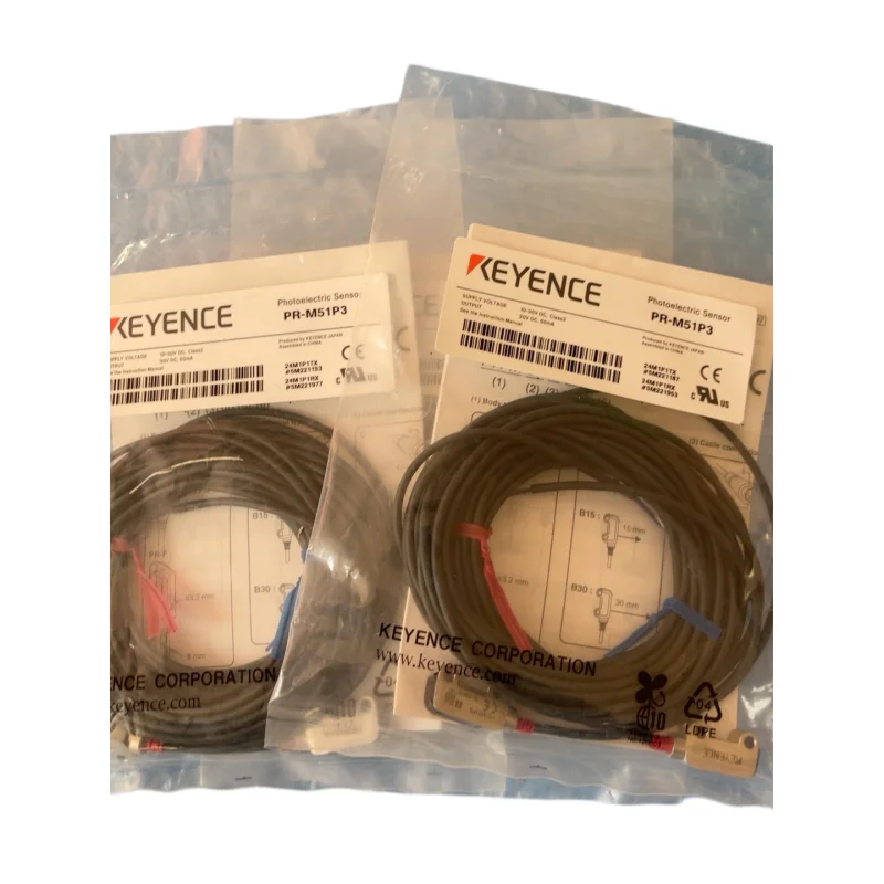 KEYENCE PR-M51P3 PR-M51N1 PR-F51CP PR-MB15P3 Photoelectric Sensor Cable Type 1.2m Used for Material Shortage Warning in Stock
