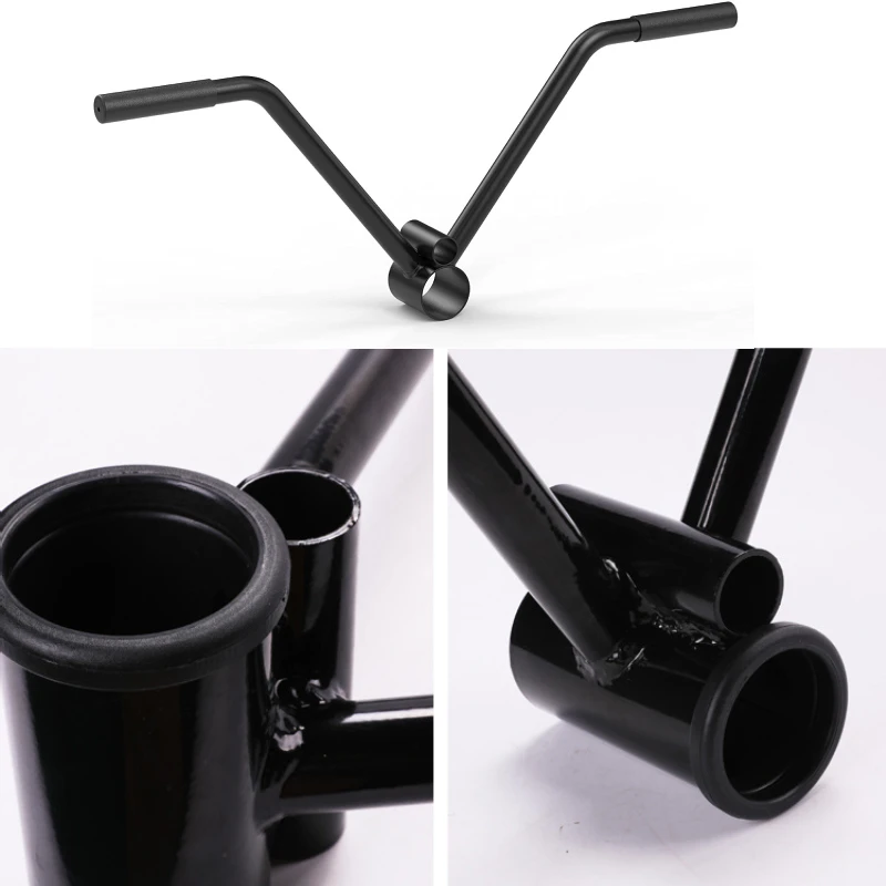 T Bar Row Barbell Handle, Solid Steel V Straight Landmine Attachment, Fits 1 & 2 Inch Olympic Bars, Home Gym Equipment