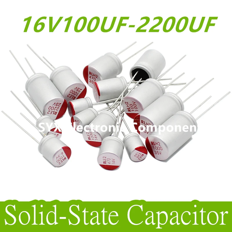 10Pcs Solid-State Capacitors DIP 16v 100uf 220uf 330uf 470uf 560uf 680uf 1000uf 1500uf 2200uf Applicable Computer Motherboard po