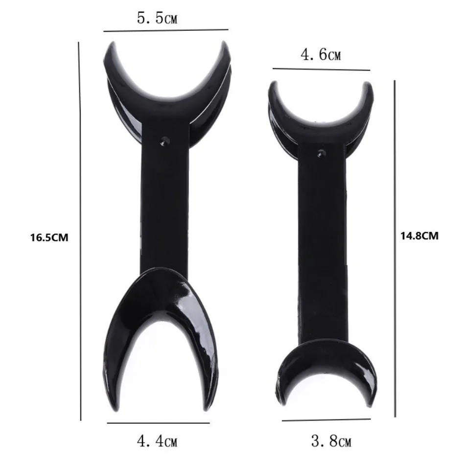 

2PCS Dental Plastic Double Head Corner Hook Black Transparent Color Opening Large Size Small Oral Material
