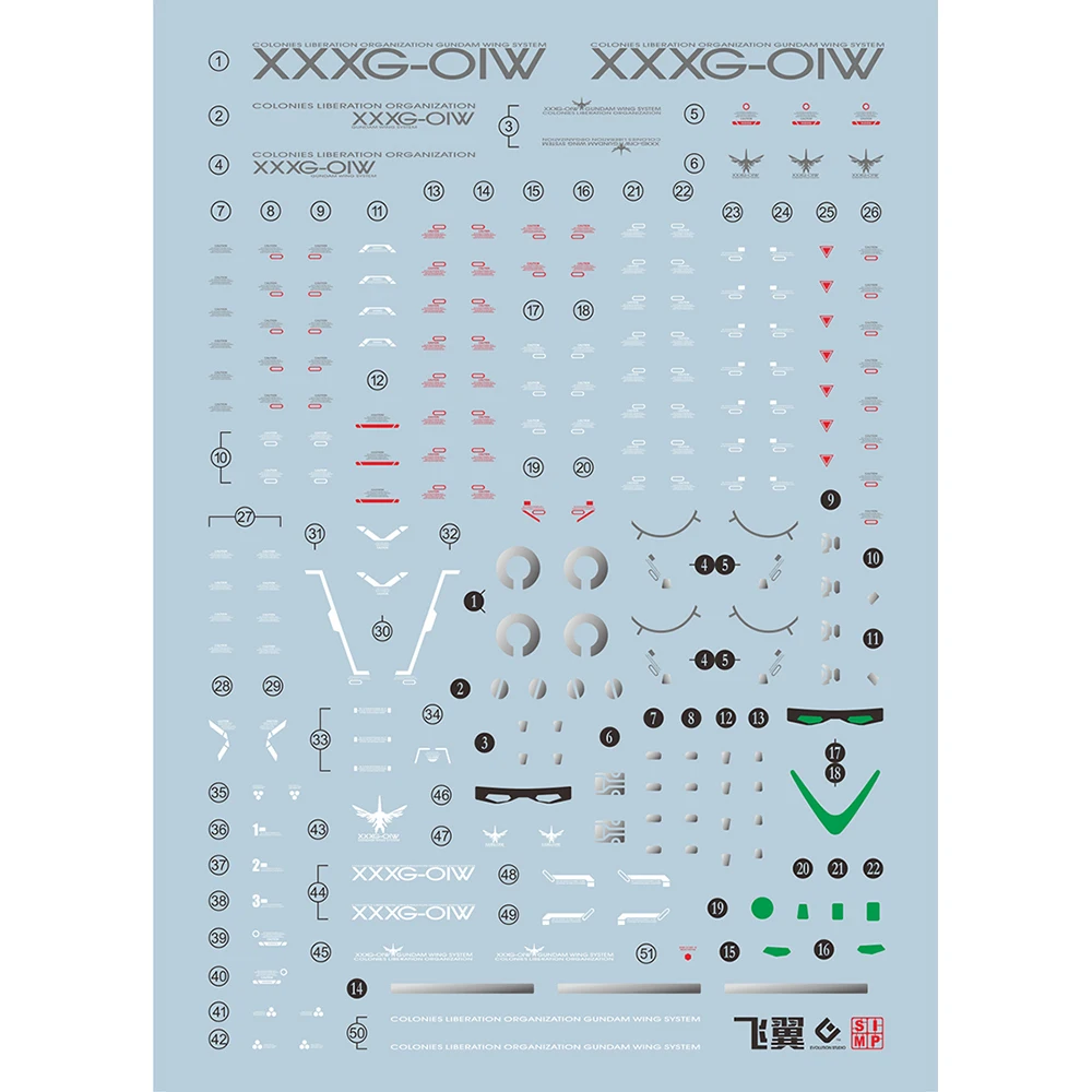 EVO Water Decal For 1/144 RG Wing Model Auxiliary Materials High Precision Decals Plastic Model Detail-up Signs