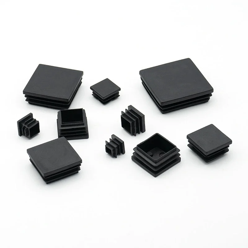 Black Square Tube End Cap Plastic Plug Furniture Accessories Plastic Pipe Plug Table Chair Foot Anti-slip Pad image 5