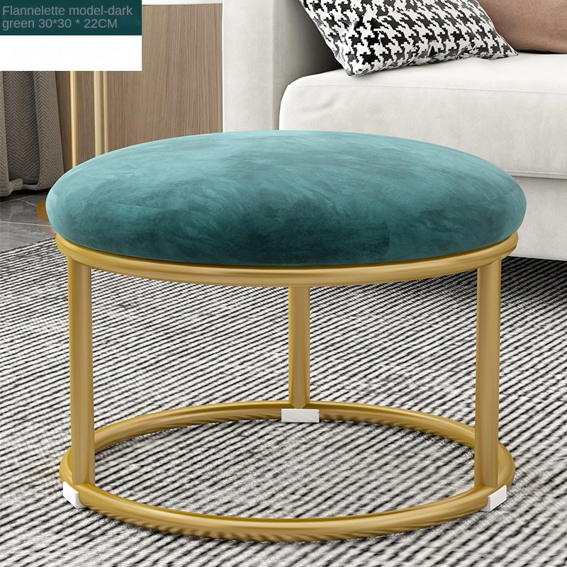 Nordic Living Room Velvet Stool Home Entrance Fitting Room Single Sofa Oval Ins Clothing Store Small Couch