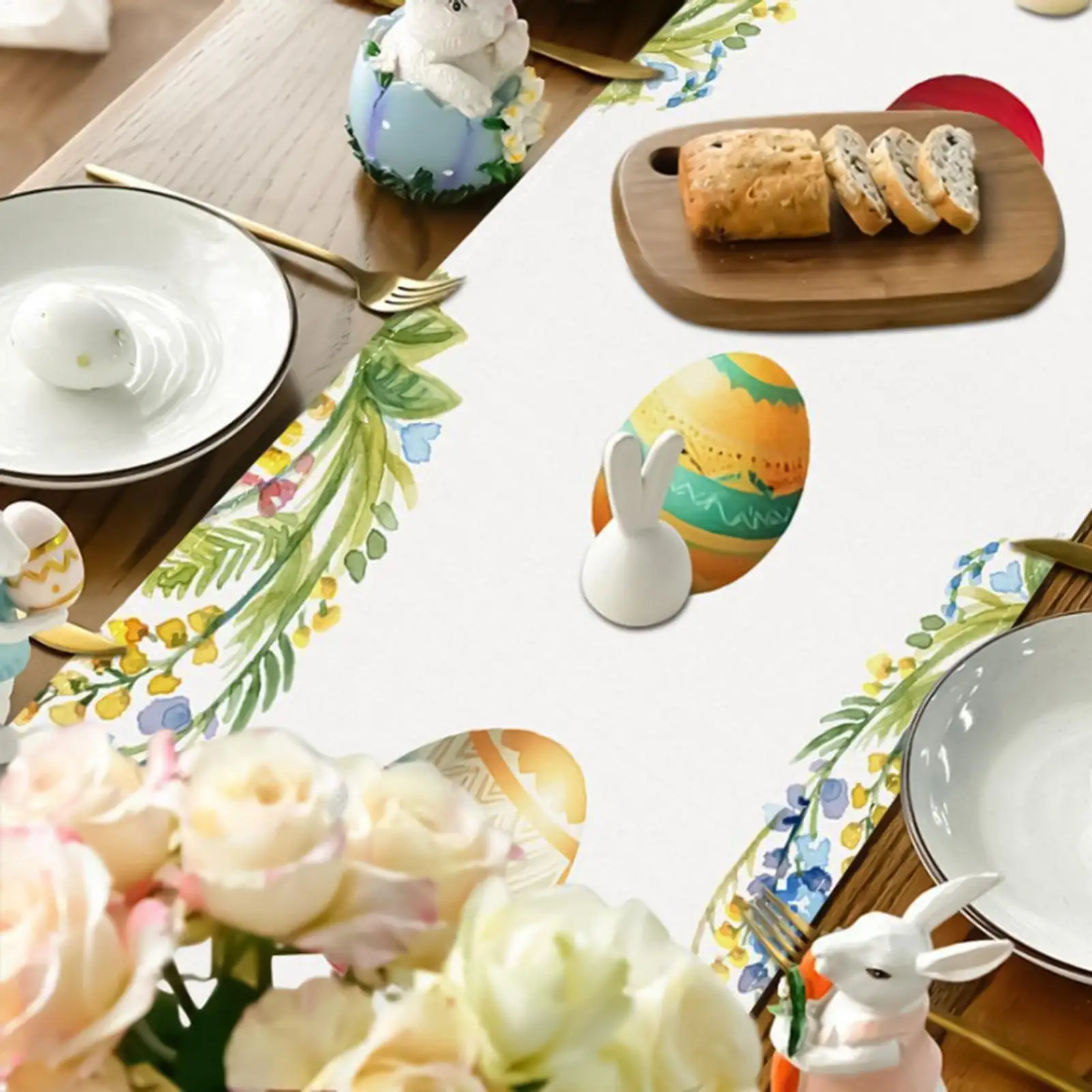 Table Runner Lightweight Hand-Painted Tablecloth Placemat Easter Table Decorations For Family Friends Adults Men Women Party