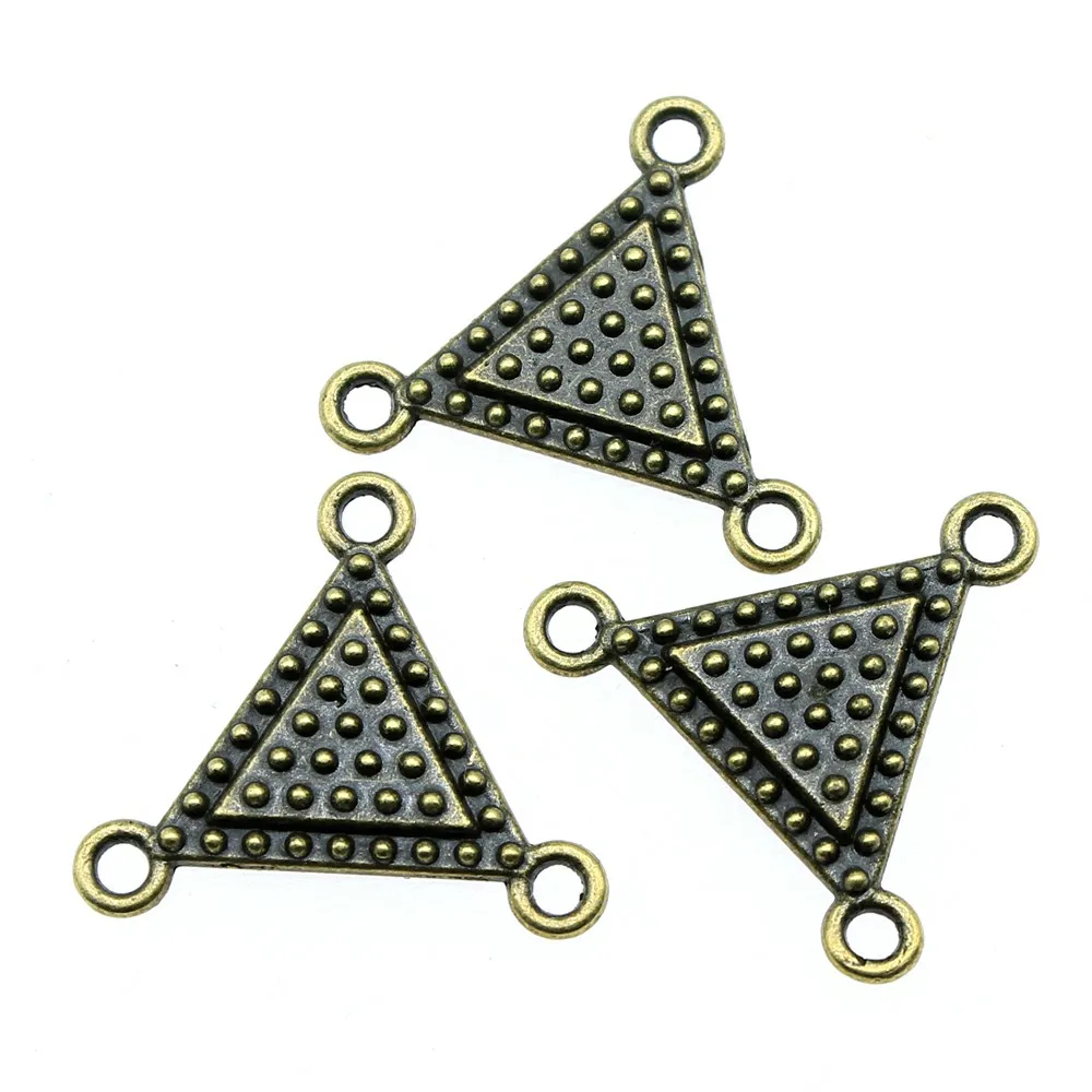 WYSIWYG 10pcs 25x22mm Charm Triangle Connector 2 Colors Triangle Connector Charms Triangle Connector Charm For Jewelry Making