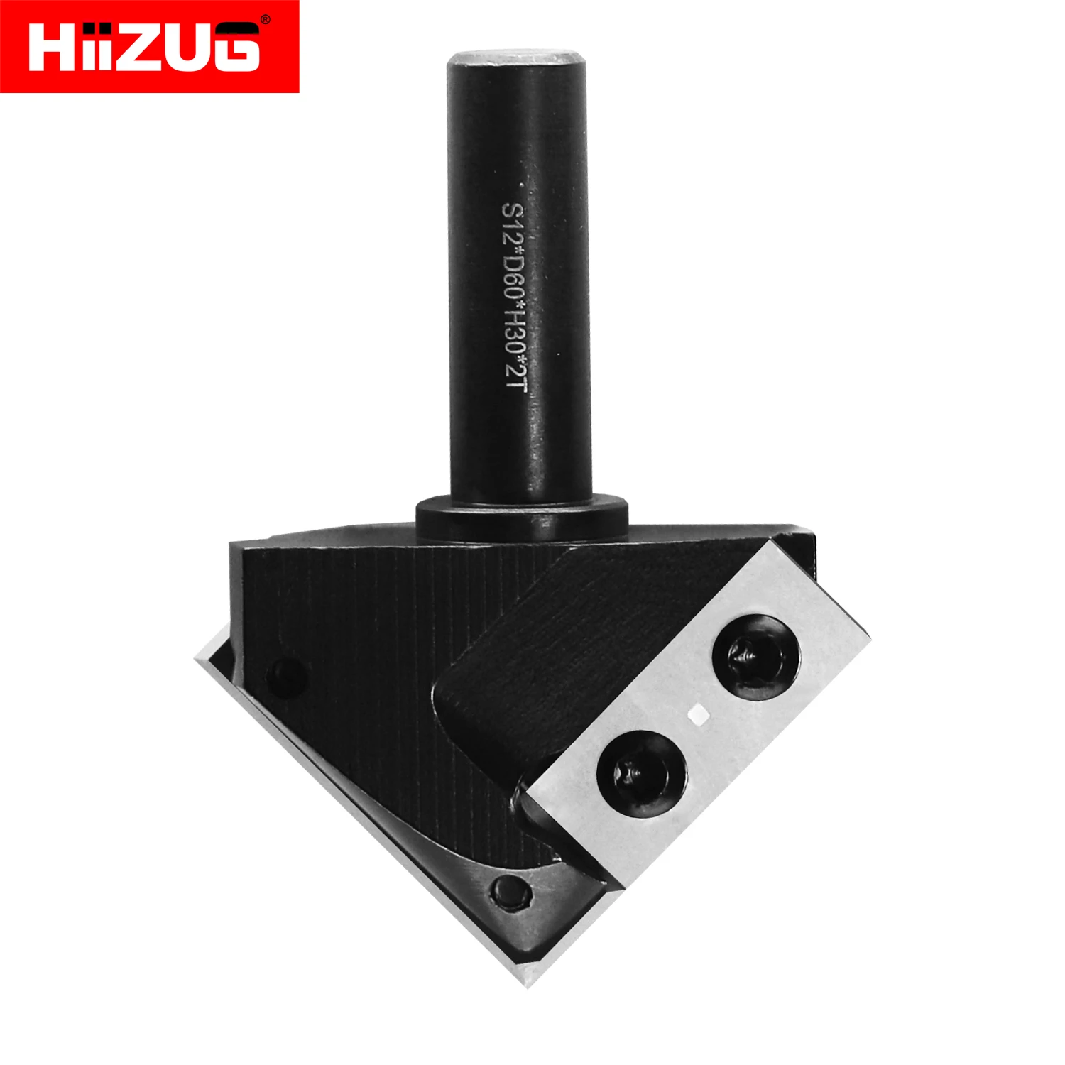 90 Degree V-Groove Router Bit 12mm Shank Milling Cutter Replaceable Carbide Insert Cutter 2 Edges for CNC