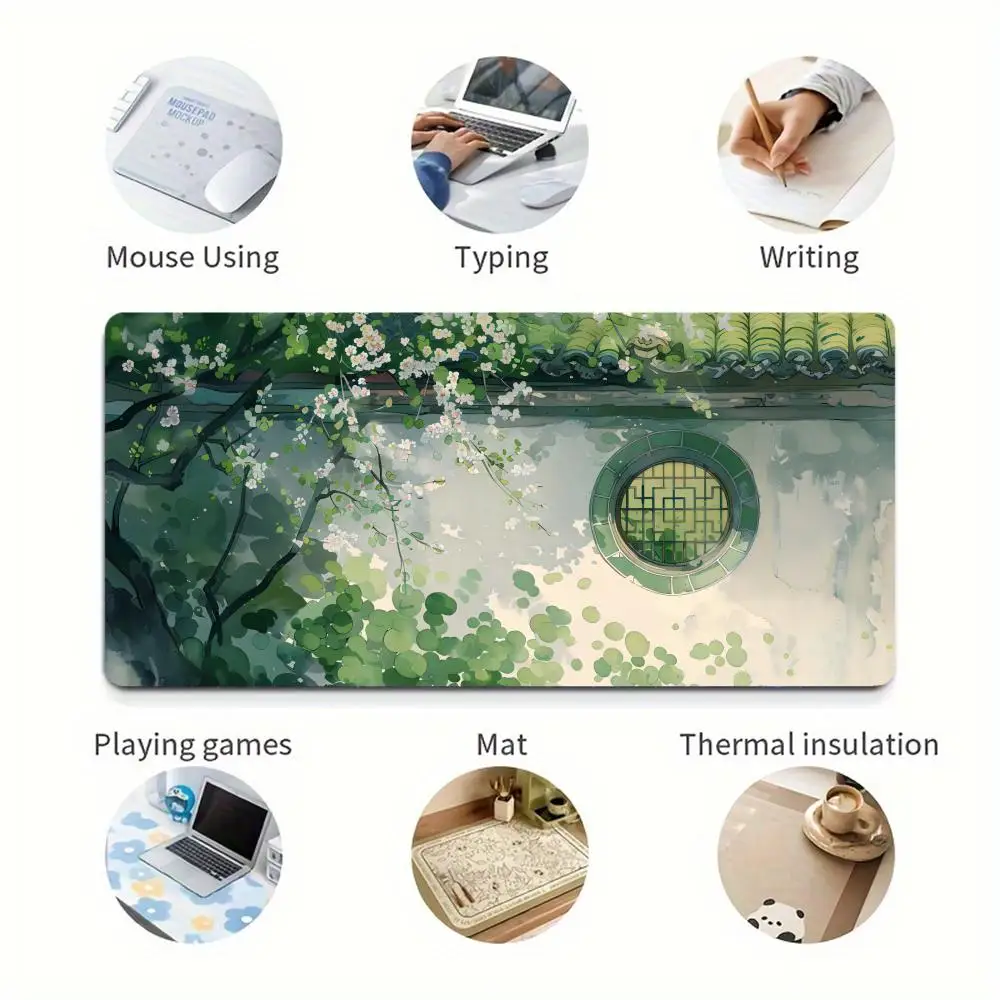 Bamboe tuinontwerp mini pc-monitor muismat grote muismat tablet gaming rubberen slot toetsenbord bureaumat computer gamers kantoor