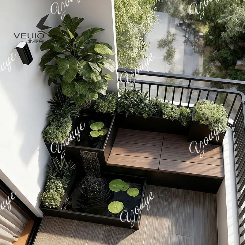 A Stainless steel filter system  pond flower box courtyard balcony outdoor garden fish tank seat water feature combination tank